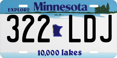 MN license plate 322LDJ