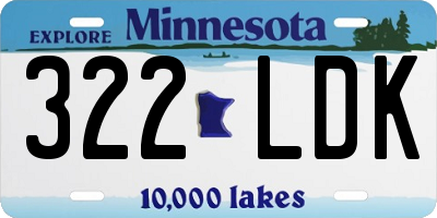 MN license plate 322LDK