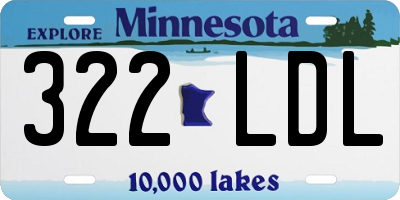 MN license plate 322LDL