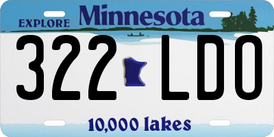 MN license plate 322LDO