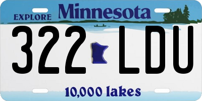 MN license plate 322LDU
