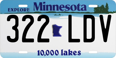 MN license plate 322LDV