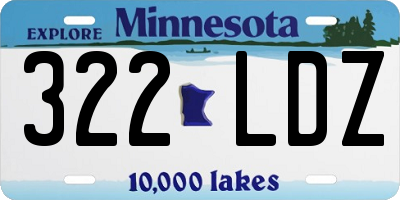MN license plate 322LDZ