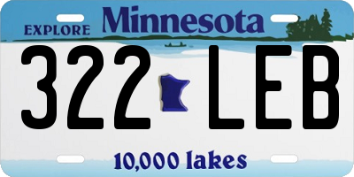 MN license plate 322LEB