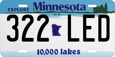 MN license plate 322LED
