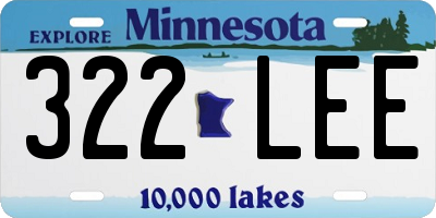 MN license plate 322LEE