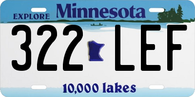 MN license plate 322LEF