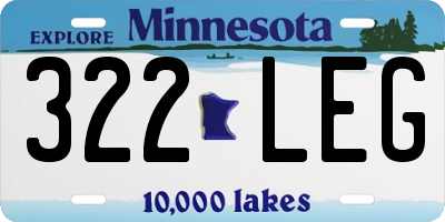 MN license plate 322LEG