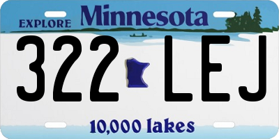 MN license plate 322LEJ