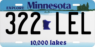 MN license plate 322LEL
