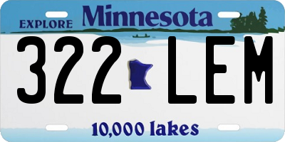MN license plate 322LEM
