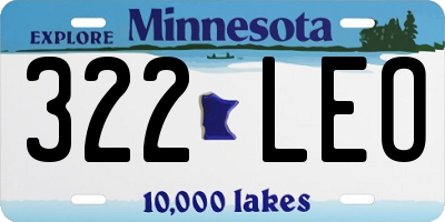 MN license plate 322LEO