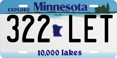 MN license plate 322LET
