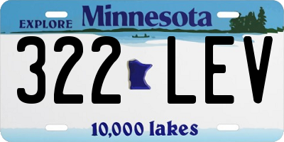 MN license plate 322LEV