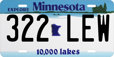 MN license plate 322LEW