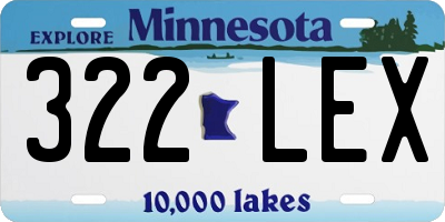 MN license plate 322LEX
