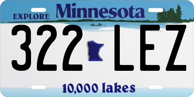 MN license plate 322LEZ