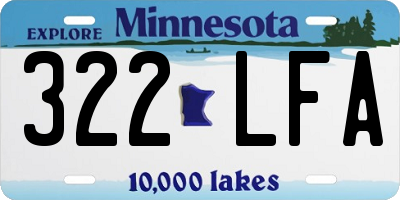 MN license plate 322LFA