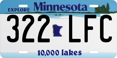 MN license plate 322LFC