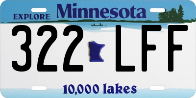 MN license plate 322LFF