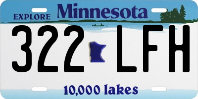 MN license plate 322LFH