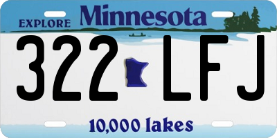 MN license plate 322LFJ