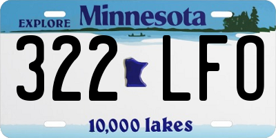 MN license plate 322LFO