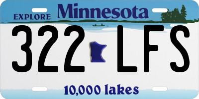 MN license plate 322LFS
