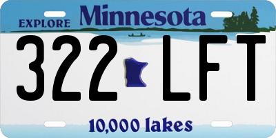 MN license plate 322LFT