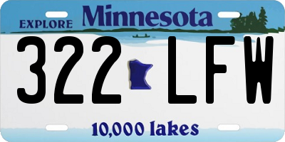 MN license plate 322LFW