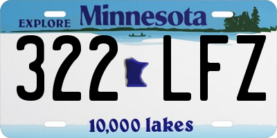 MN license plate 322LFZ