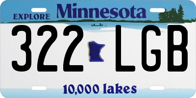 MN license plate 322LGB