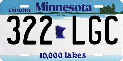 MN license plate 322LGC