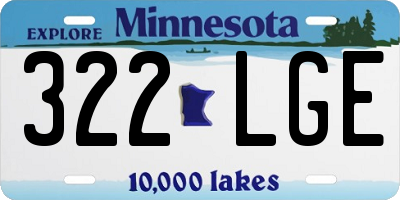 MN license plate 322LGE