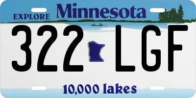 MN license plate 322LGF