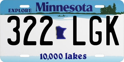 MN license plate 322LGK