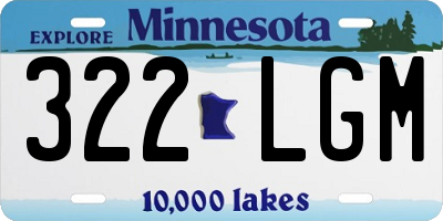 MN license plate 322LGM