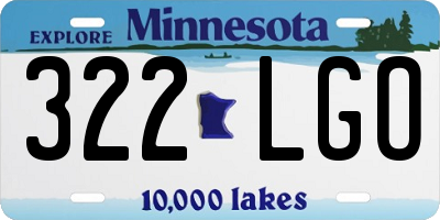 MN license plate 322LGO