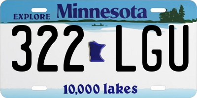 MN license plate 322LGU
