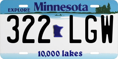 MN license plate 322LGW