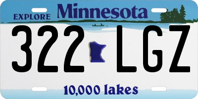 MN license plate 322LGZ