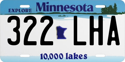 MN license plate 322LHA