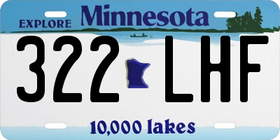 MN license plate 322LHF