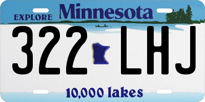 MN license plate 322LHJ