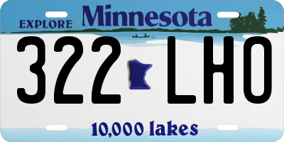 MN license plate 322LHO