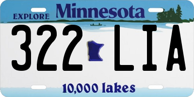 MN license plate 322LIA