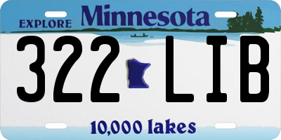 MN license plate 322LIB
