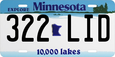 MN license plate 322LID