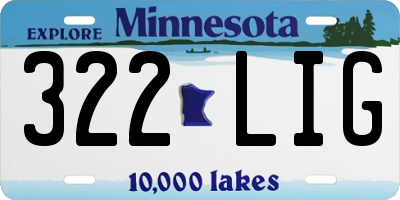 MN license plate 322LIG
