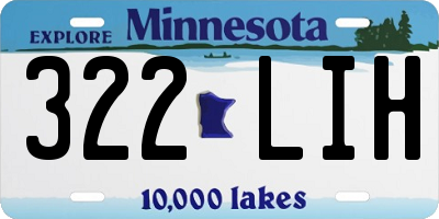MN license plate 322LIH